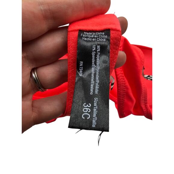 Vintage Y2K Womens Sz 36C Padded Push Up Bra Bright Pink Zebra Straps - Picture 5 of 5